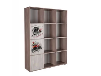 Стеллаж с фасадами ДМ 12 Ясень шимо темный/Венге