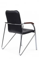 Стул Самба с деревянными подлокотниками СМБ-02Х Хром гальв. Черный / SMB-02H