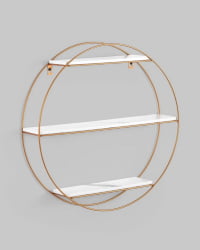 Полка Luna золотая Белый мрамор