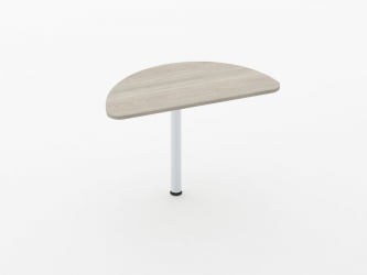 Приставка-полукруг для двух угловых столов Glassy 2.20 Дуб сантана светлый