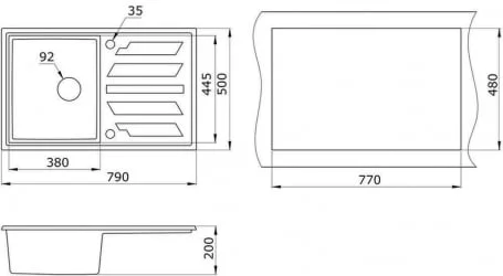 Кухонная мойка GRANULA 8002 Арктик