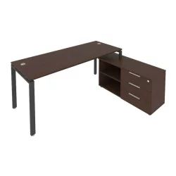 Рабочая станция на П-образном м/к с опорной тумбой правая Metal System Б.РС-СТС-2.5 Пр Венге/Антрацит