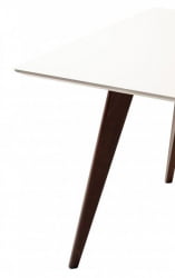 Стол Лунд 860*860 Белый Темный орех