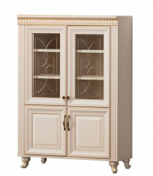 Настенный шкаф для гостиной Марлен 495 Кремовый белый Патина