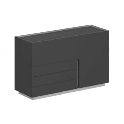 Шкаф левый Oliver OL-20-14.OS.OS.OS.L Оникс серый