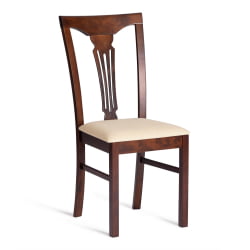 Стул Афродита/ Aphrodite дерево гевея, 46х54х99см, Espresso (дуб в красноту), ткань кремовая с рисунком (А04)