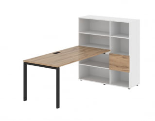 Рабочая станция EDIS EURST 1217 Дуб Денвер светлый Черный Белый