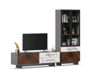 Набор мебели для гостиной Вилена №5 Серый/Орех/Монте белый