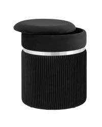 Пуф Миранда с ящиком серебро велюр Черный