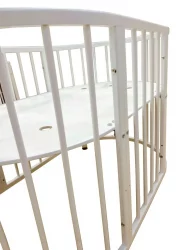 Детская кровать-манеж Merry Happy Mini матовая Белая (3 в 1)