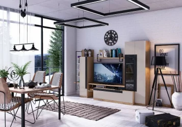 Шкаф для посуды в гостиную ЛД.674.060.000 Дуб Золотой/Кашмир