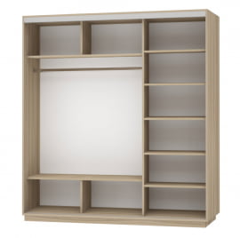 Шкаф-купе трехдверный Экспресс Трио Элемент 2100х2200h Ясень шимо светлый