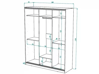 Шкаф-купе 2-х дверный Виктория 1800х584х2300, Белый 18ДЗДЗ-Б 310-513