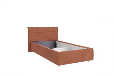 Кровать с мягким изголовьем Альба КМ0.9-16 персик (велюр)
