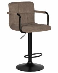 Стул барный DOBRIN KRUGER ARM BLACK (какао вельвет (LAR-E2041-05))