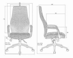 Офисное кресло для руководителей ДОБРИН ЛОКИ (синий (ВРХ230-25)) / DOBRIN LOKI (VRH230-25))