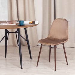 Стул BREEZE (mod. 4724) вельвет/металл, 44 х 53 х 87 см, Brown (коричневый) HLR11 / орех