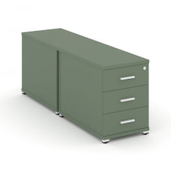 Тумба двухсторонняя опорная приставная с 3-мя ящиками CONCEPT CN.DTGO-001 B/W Кобо Белый