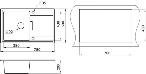 Кухонная мойка GRANULA 7804 Песок