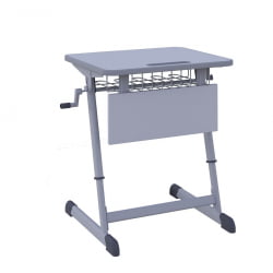 Парта одноместная НОМАД В 600х500 с ручной регулировкой высоты (рост 4-6) Желтый/Серый / NOMAD V