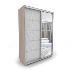 Шкаф-купе 2-х дверный Акцент-Квадро КВ 1200х600 Шимо светлый/Хром