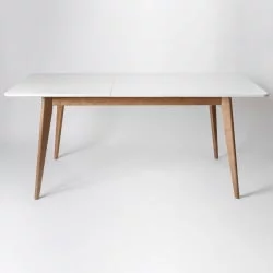 Стол обеденный Пегас Plus 160x95 Эмаль белая Морилка Орех