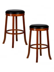 Круглый барный табурет DOBRIN BOB BAR (шоколад, черный) 2 шт