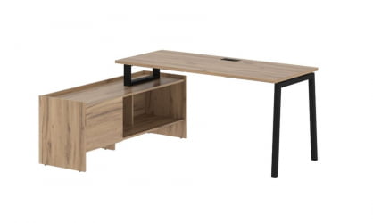 Стол с тумбой ЕДИС ЕЛCТ 17614 Дуб Денвер светлый Черный / EDIS ELCT