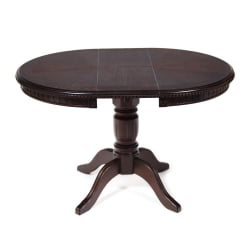 Стол STEFANO круглый бук, мдф, D90+30x77см, Tobacco