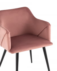 Стул с подлокотниками Джоэл велюр Пыльно-розовый
