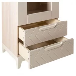 Шкаф витрина Сканди (ВИ) Жемчужно-белый