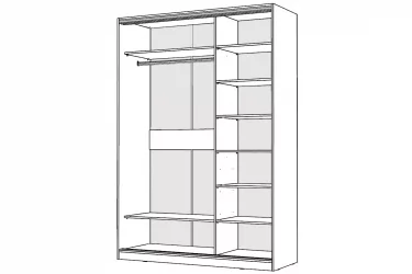 Шкаф-купе 2-х дверный Виктория 1600х584х2300, Белый 16ДЗЗЗДЗЗЗ-ПП-Б 310-344