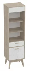 Шкаф для посуды в гостиную Калгари 03 Дуб натуральный светлый-белый матовый