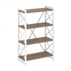 Стеллаж на регулируемых опорах - 4 полки LOFT VR.L-MST.O-4.8 Металл белый Дуб Аризона