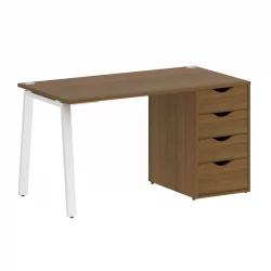 Стол письменный HOME OFFICE VR.SP-3-138.4.A Орех Гварнери/Белый металл