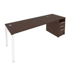 Рабочая станция с опорной тумбой Метал Сйстем Б.РС-СТП -1.5 Венге/Белый / Metal System