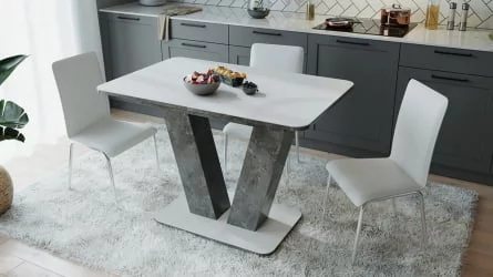 Стеклянный стол Чинзано тип 1 Моод темный/стекло белое матовое