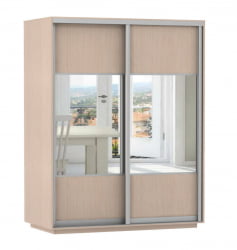 Шкаф-купе двухдверный Экспресс Дуо Комби 1600х2400h Дуб молочный