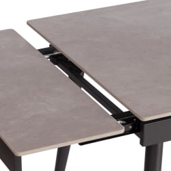 Раздвижной стол Lord Grey/Лорд Грей столешница керамика (матовая) /опоры металл, светло-серый/черный, (120+30+30)x80x75 см