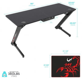 Геймерский стол Eureka ERK-TN-Z60-BK