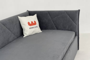 Односпальная кровать с подъемным механизмом Бест (Тахта) КМ.T-15 графит (велюр)