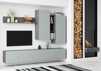 Стенка СКАНДИ НМ-001 ШИФЕР СЕРЫЙ/ГРИН ГРЕЙ СОФТ