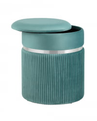 Пуф Миранда с ящиком серебро велюр Светло-бирюзовый