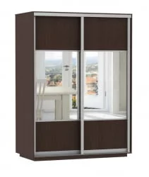 Шкаф-купе двухдверный Экспресс Дуо Комби 1600х2200h Венге