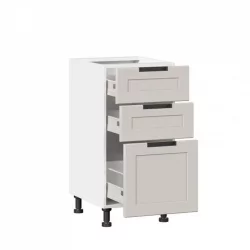 Тумба кухонная 400 с 3 ящиками ЛЮКС (4) Джамис ЛД 296.880.000.120 Белый Кашмир