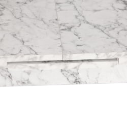 Стол обеденный ALTA (mod. 1183) ЛДСП+меламин/металл, 120+30 х 70 х 75 см, белый мрамор/белый