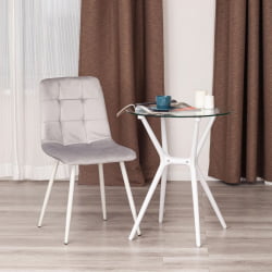 Стул со спинкой CHILLY (mod. 7094-1) вельвет/металл, 44,5х52,5х86 см, pink (розовый) HLR39 / натуральный