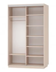 Шкаф-купе двухдверный Экспресс Дуо Комби 1400х2400h Белый снег