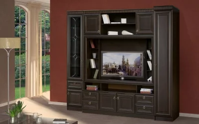 Распашной шкаф в гостиную 614 Денвер темный