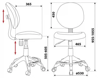 Кресло детское Бюрократ KD-W6-F/AQUA голубой аквариум сетка (пластик белый)